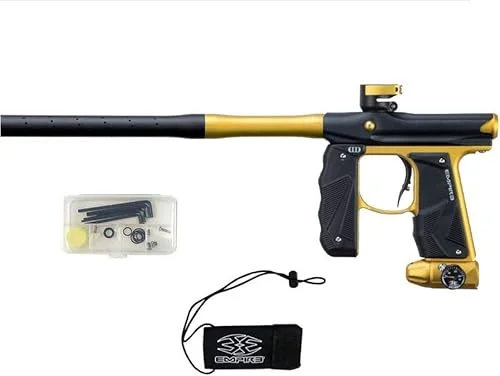 Empire Mini GS Paintball Gun – Dust Black/Gold 2-pc Barrel