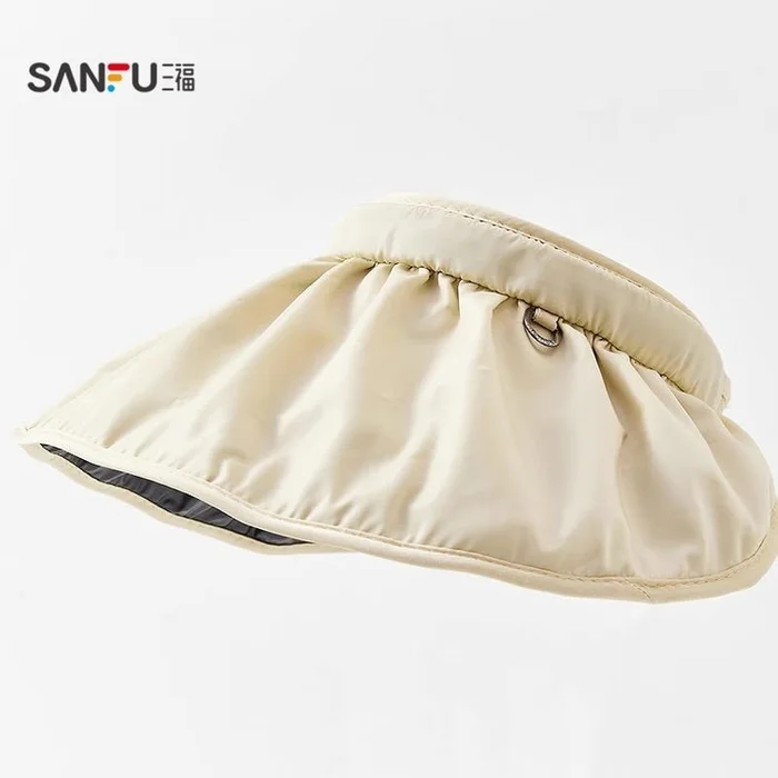 Empty top vinyl sunshade shell hat women summer 2025 new beige average size 1 pc