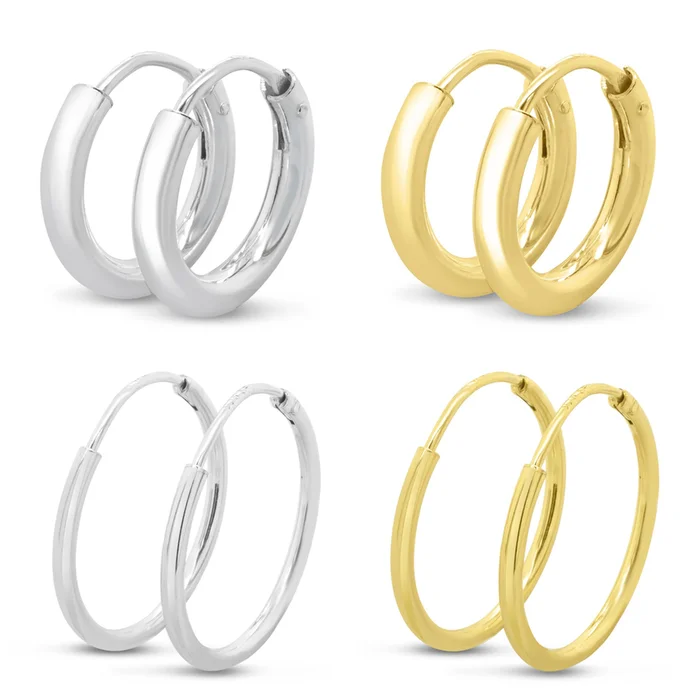 Endless Hoop Earrings in Sterling Silver (2 Sizes)