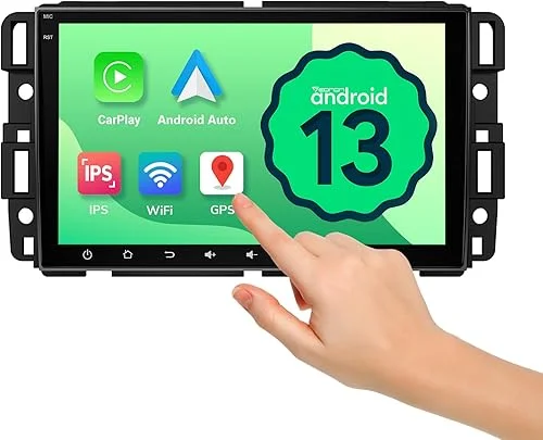 Eonon Android 13 Car Stereo Compatible with GMC/Chevy/Buick, Wireless CarPlay & Android Auto, 8 Inch Touchscreen Car Radio, SWC, Bluetooth, Navigation, Rear Camera, 2G+32G-GMA13