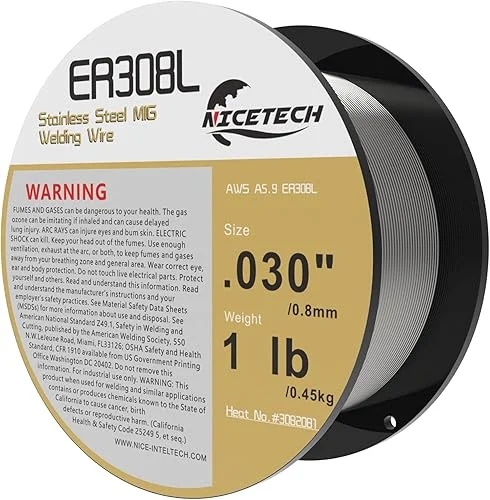 ER308L Stainless Steel MIG Welding Wire, 030“ Diameter 1 Pound Spool
