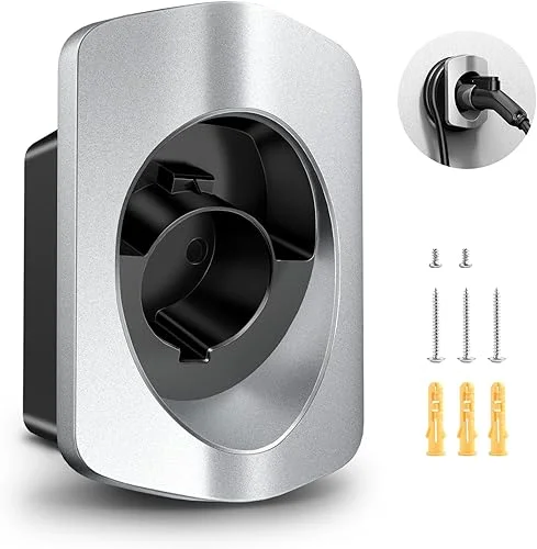 EV Charger Holder with Screws Wall Mount Holster Dock for SAE J1772 Electric Vehicle Charger Holder
