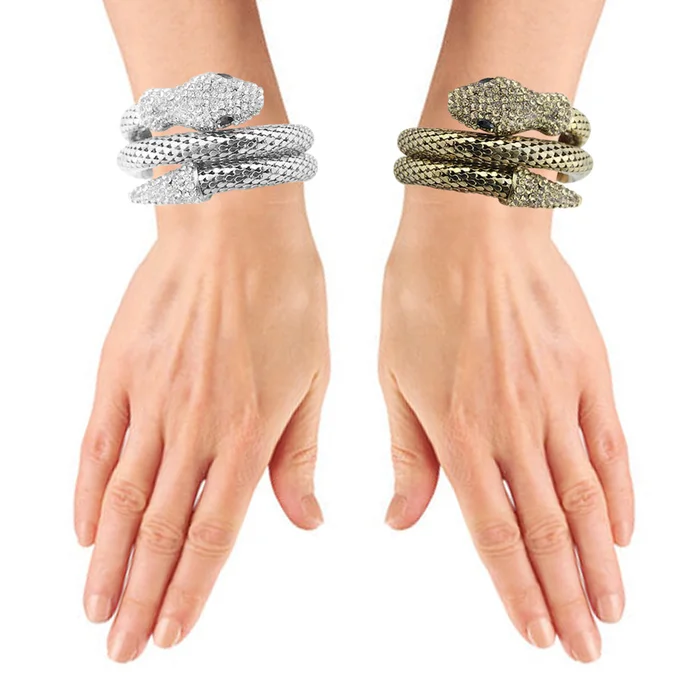 Exotic Designer Sultry Crystal Snake Bracelets