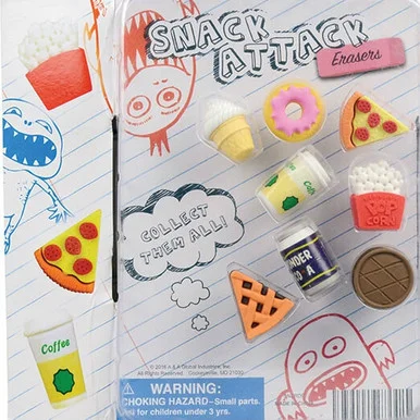 Fast Food Snack Attack Erasers 1″ Capsules
