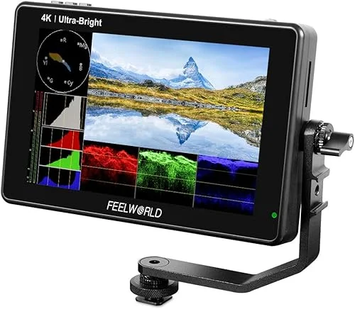FEELWORLD LUT7 7 Inch Ultra Bright 2200nit Touchscreen Camera DSLR Field Monitor with 3D Lut Waveform Automatic Light Sensor 1920×1200 4K HDMI Input