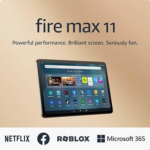 Fire Max 11 tablet (newest model) vivid 11” display, all-in-one for streaming, reading, and gaming, 14-hour battery life, optional stylus and keyboard, 64 GB, Gray