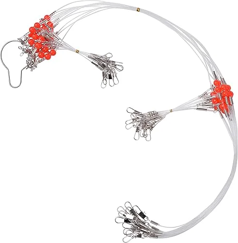 Fishing Leader Saltwater Fishing Rigs Fishing Bottom Rigs Clear Nylon Leader Surf Fishing Rigs Fishing Wire Leaders Rig Fishing Leaders with Swivel Snaps Beads 1Arm / 2Arm