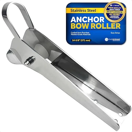 Five Oceans 316 Stainless Steel Anchor Roller, Hinged Self-Launching Double Bow Roller with Delrin Rollers – Multiple Sizes