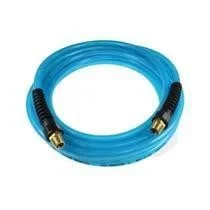 Flexeel Hose, 1/4” x 25′, 1/4” mpt Strain Relief Fittings, Transparent Blue PFE40254T