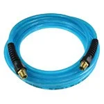 Flexeel Hose, 3/8” x 50′, 1/4” mpt Strain Relief Fittings, Transparent Blue PFE60504T