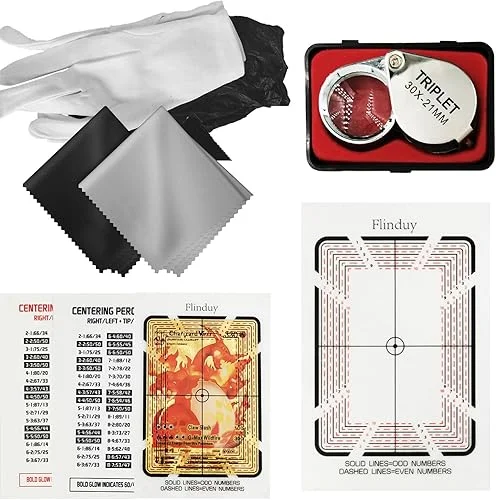 Flinduy Card Grading Centering Tool for Pokemon, Card Cleaning Kit, Card Grading Tool, Card Centering Grading Tool