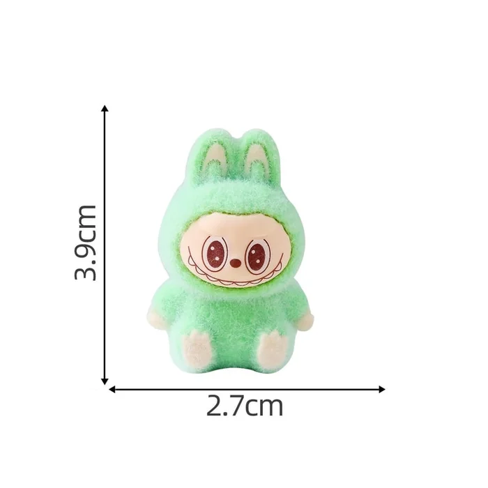 Flocking fabric trendy Cartoon figurine cute mini figurine desktop ornament 1 pieces/set 2.7cm*3.9cm Coffee color