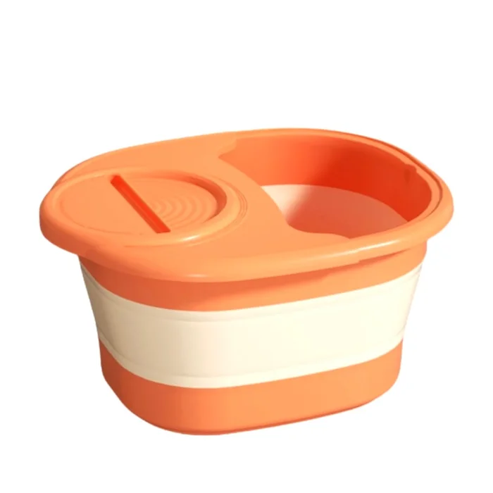 Foldable Massage Foot Soaking Tub And Bucket For Foot Health 15L Orange