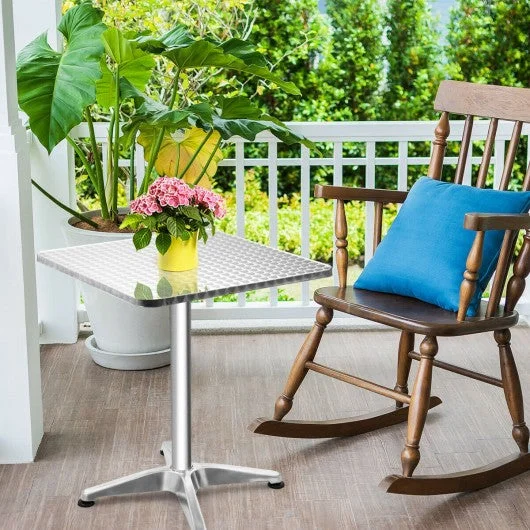 Folding 23.5″ Aluminium Square Bar Table Indoor Outdoor Bistro