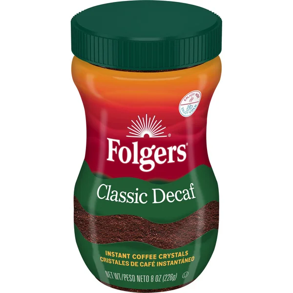 Folgers Classic Decaf Instant Coffee, 8 Oz. Jar
