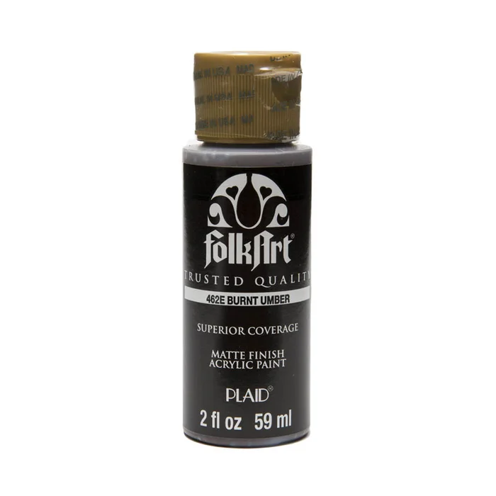 Folkart Color Acrylic Paint Burnt Umber – 2oz