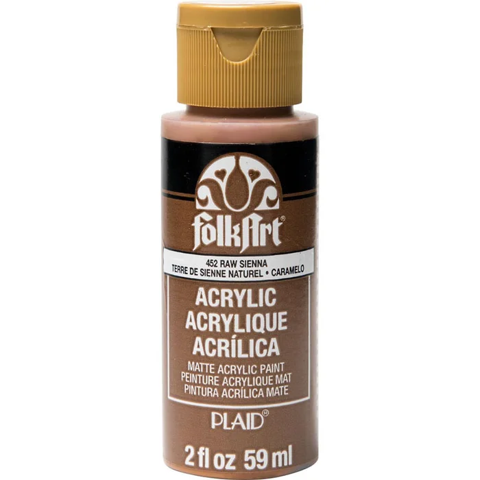 Folkart Color Acrylic Paint Raw Sienna – 2oz