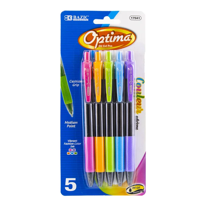 Galaxy Oil-Gel Ink Retractable Pens – Set of 5 (assorted colors)