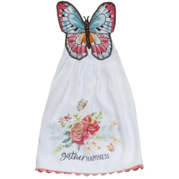 Garden Butterfly Tie Towel