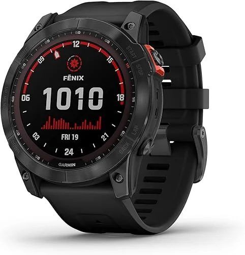 Garmin Fenix 7X Solar Multisport GPS Watch, Slate Grey with Black Band (Renewed)