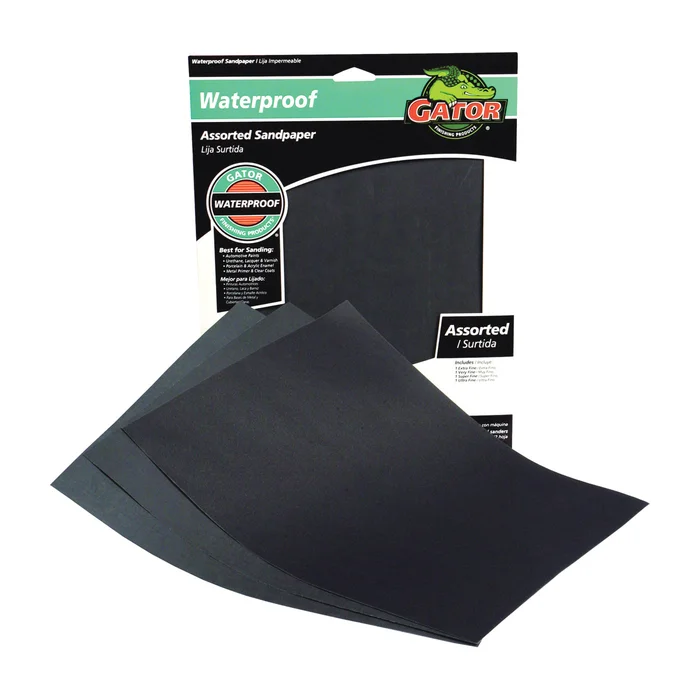 Gator 4475 Sanding Sheet, 9 in L, 11 in W, 220, 320, 400, 600 Grit, Extra Fine/Ultra Fine/Very Fine