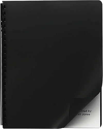GBC Binding Presentation Covers, 8-3/4′ x 11-1/4′, Black, 25 Pack (25703)