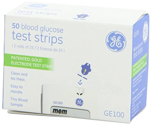 GE100 Blood Glucose Test Strips – 4/Boxes of 50 Strips = 200/Total Strips