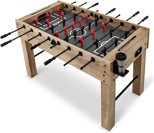 Giantex 54′ Foosball Table Adult Size, Full Size Arcade Soccer Table Game w/2 Balls & 2 Cup Holders, Football Table for Kids & Adults, Competition Sized Foosball Table for Game Room, Family, Party