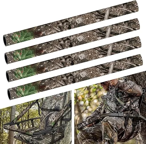 GJL Tree Stand Rail Pads Replacement Shooting Rail Pads Waterproof Camo Treestand Shooting Rail Padding Tree Stand Rail Covers for Tripod Deer Stand Treestand Ladder, Quiet & Easy to Disguise