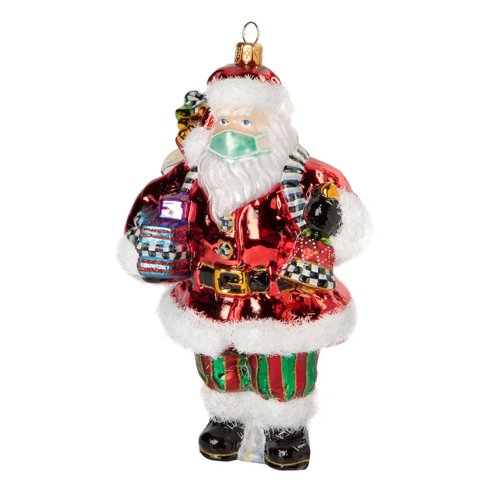Glass Ornament Safe Santa