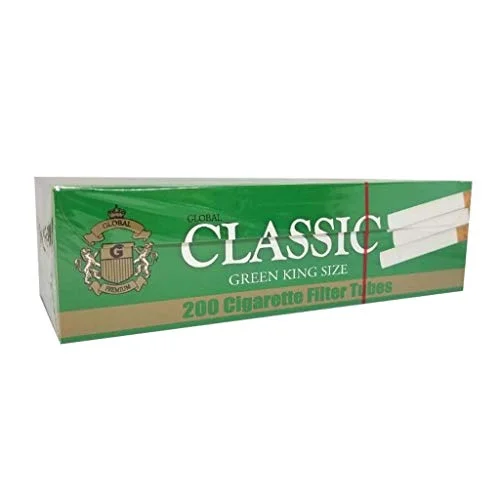 Global Classic Green Menthol King Size Cigarette Tubes 200 Count Per Box