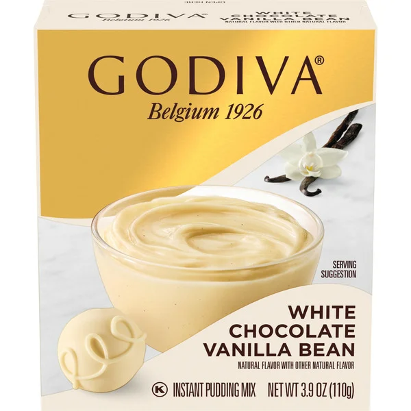 GODIVA White Chocolate Vanilla Bean Instant Pudding Mix