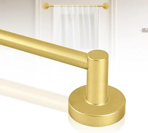 Gold Magnetic Curtain Rod for Door:Magnet Curtain Rods for Classroom Whiteboard,Small Adjustable Magnetic Towel Bar,Tool-Free French Magnet Pole with Leather Protective Cover No Drilling 16-28′