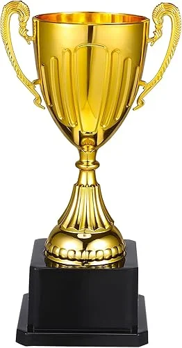 Golden Trophy Awards – Competition Trophy Cup – Premium Plastic Awards Cup for Sports Tournaments – Birthday Parties – Appreciation – and Achievement Recognitions – Winning