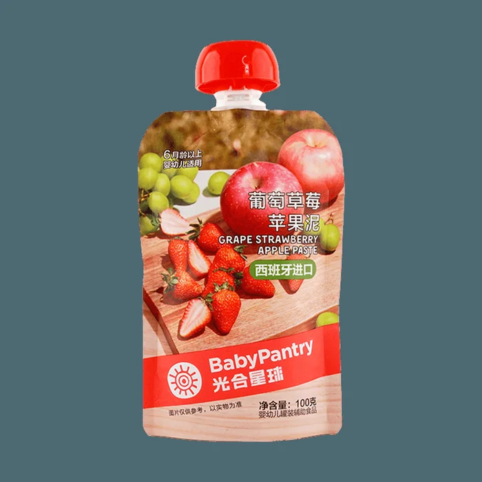 Grape Strawberry Apple Puree For Kids Baby Food 3.53 oz