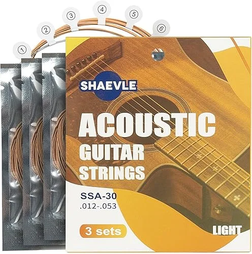 Guitar Strings for Acoustic Guitar 3 Sets of 6 Acoustic Guitar Kit Guitar Strings Replacement Steel String For Beginners Performers (3 PACK)