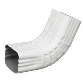 Gutter Front Elbow, Style A, 75 Degree, White Aluminum, 3 X 4 In.