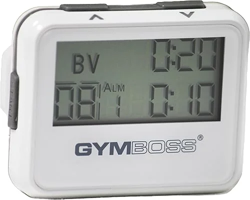 Gymboss Interval Timer and Stopwatch – White/Gray Gloss
