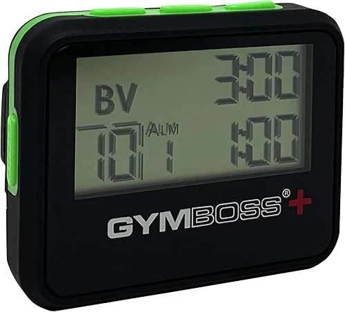 Gymboss Plus Interval Timer and Stopwatch – Black/Green Softcoat