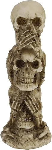 Halloween Skeleton Head Horror Lizard Statue Resin Realistic Head Skulls Figurine Outdoor Graveyard Decor Halloween Skull Statue Gothic Car Home Decoration