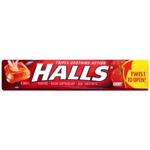Halls Cherry Cough Drops-9 Count-20/Box-24/Case