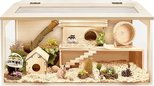 Hamster Cage Chew Proof, Mice and Rat Habitat Openable Top with Acrylic Sheets, Hamster Habitat Solid Built (32”L x 16′ W x 16′ H)