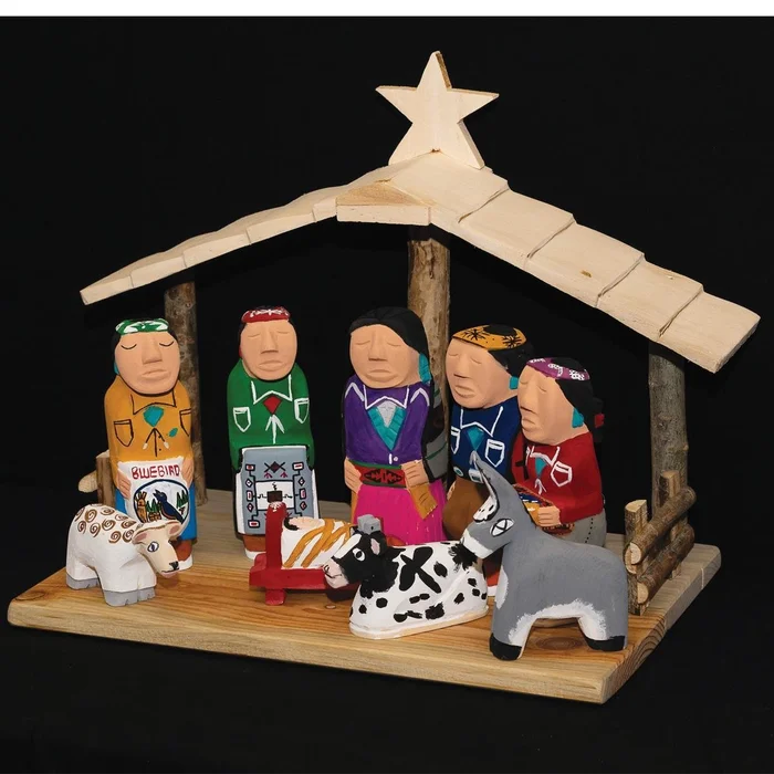 Hand Carved Nativity Manger