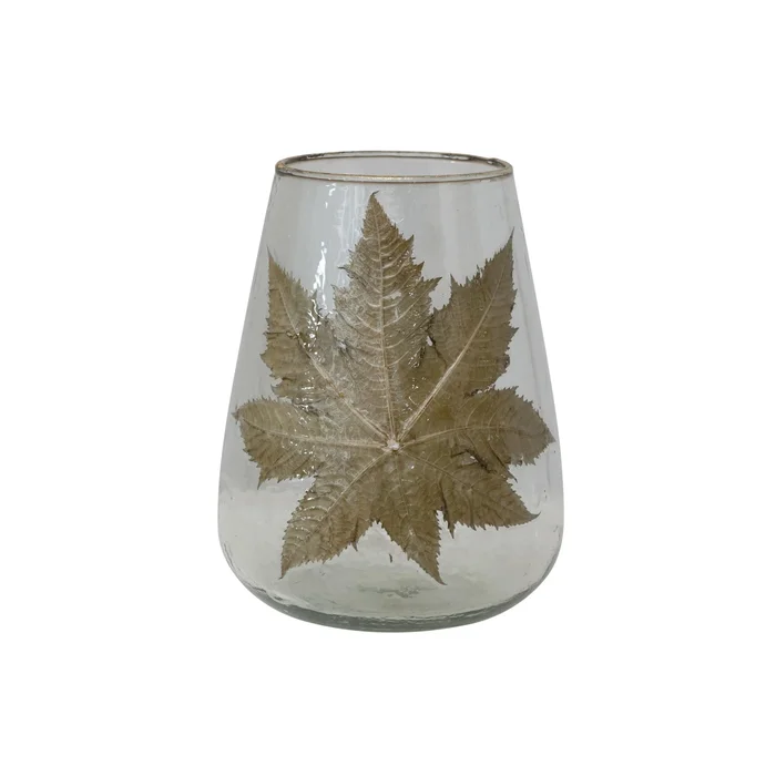 Handblown Glass Hurricane – 7.5″L x 7.5″W x 9.8″H