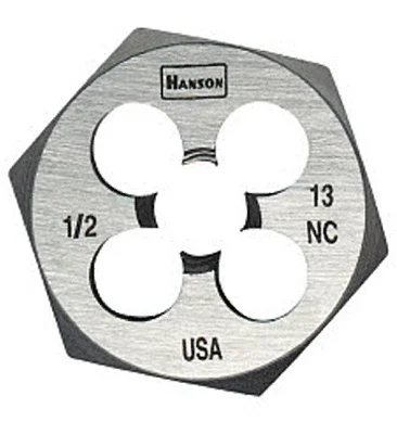 Hanson Hexagon Fractional Die, National Coarse, 1/2 In. X 13
