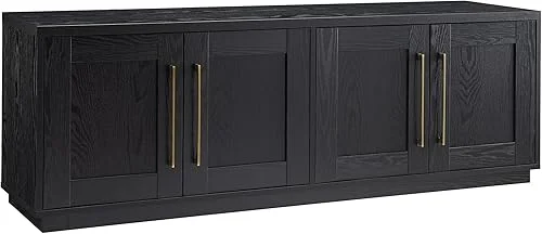 Henn&Hart Tillman Rectangular TV Stand for TV's up to 80′ in Black Grain