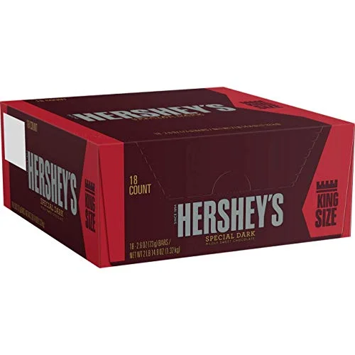 HERSHEY’S Special Dark Chocolate Candy Bars, King Size (Pack of 18)