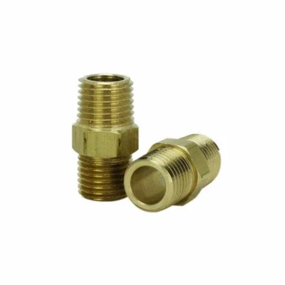 Hex Compressor Nipple, Brass, 1/4 In. Mnpt, 2-pk.