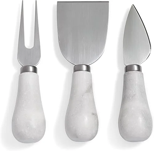 HIC Kitchen Cheese Tool Set, Stainless Steel and Marble