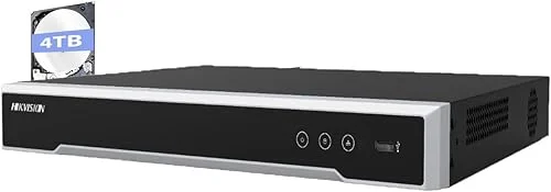 HIK 16CH 4K NVR DS-7616NI-Q2/16P with 4TB HDD 16CH PoE 8MP 4K Network Video Recorder NVR with Built-in PoE Ports for IP PoE Network Cameras H.265 2xSATA Compatible with Hikvision Hik-Connect APP